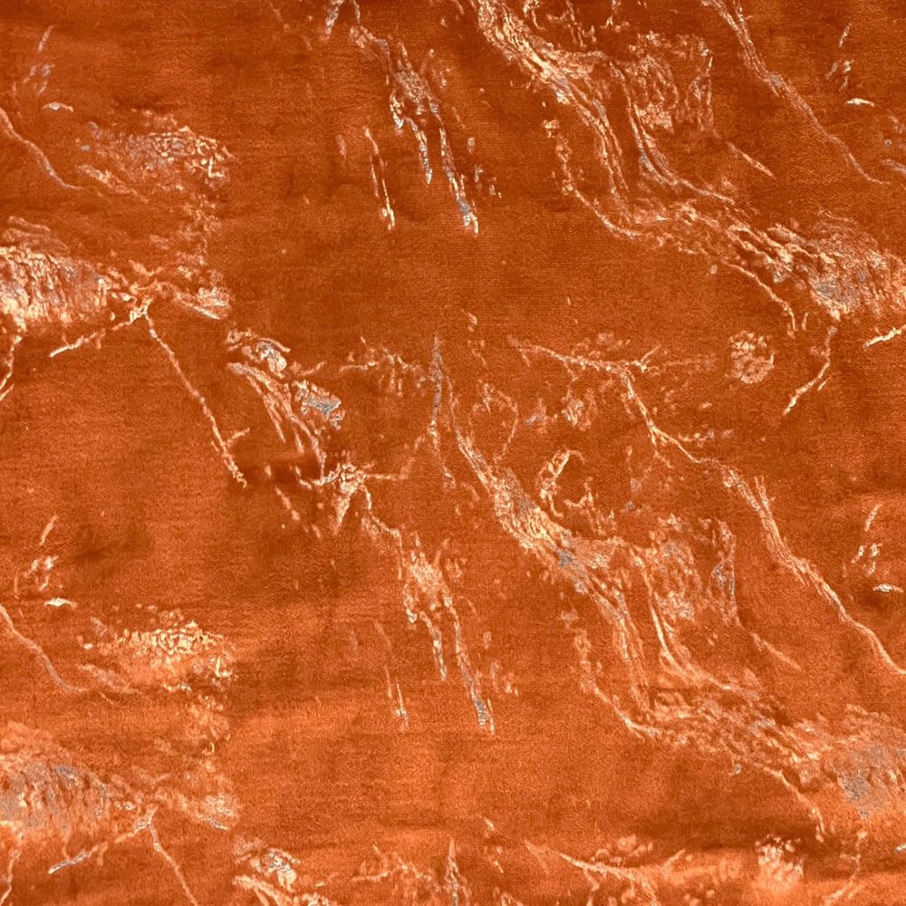 Extra long Italian Marble velvet curtains 7-25 ft long, custom made (50"Wx252"L, Terracotta)