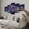 (100X175CM/5PCS) Frame Canvas Print Poster - Baltimore Inner Harbor American football Neon Ravens badge - City Landscape Wall Art for Home and Office Decor view 3