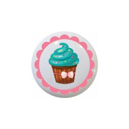 Cute Cupcakes by MCD on 1.5" DECORATIVE Glossy Ceramic Dresser Drawer PULLS Cabinet Cupboard KNOBS (01)