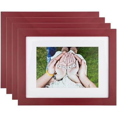 ArtToFrames 20x28 Inch Red Picture Frame, 4 - Pack, This 1.38 inch Custom Wood Poster Frame is Red, Comes with Economy Acrylic (Frame_Pack_4_0066-81792-YRED-20x28)