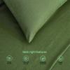 Chezmoi Collection Charisma Tencel Modal Blend Bed Sheets California King Size 4-Piece Sheet Set Forest Green - Soft and Cozy Lightweight Breathable 15" Deep Pocket Cooling Sheets view 4