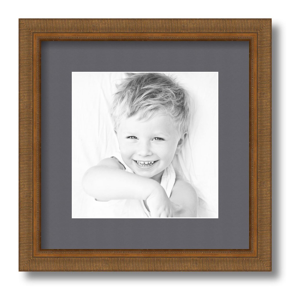 ArtToFrames 8x8 inch D8449 Picture Frame with 2 Inch Single Mountain Grey Mat, SingleMat-D8449-8x8-750