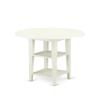East West Furniture SUDA3-LWH-27 3 Piece Dining Table Set Includes a Round Kitchen Table with Dropleaf & Shelves and 2 Polyester Fabric Upholstered Chairs, 42x42 Inch, Linen White view 3
