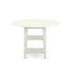 East West Furniture SUDA3-LWH-27 3 Piece Dining Table Set Includes a Round Kitchen Table with Dropleaf & Shelves and 2 Polyester Fabric Upholstered Chairs, 42x42 Inch, Linen White view 4