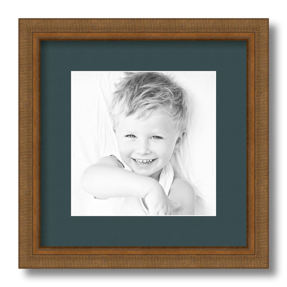 ArtToFrames 8x8 inch D8449 Picture Frame with 2 Inch Single Evergreen Mat, SingleMat-D8449-8x8-843