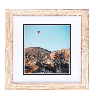 ArtToFrames 8x10 Inch White Picture Frame, 1 - Pack, This 1.25 inch Custom Wood Poster Frame is Knotty Pines Pecan with White Wash, Comes with Regular Glass (Frame_Pack_1_D10902-8x10)
