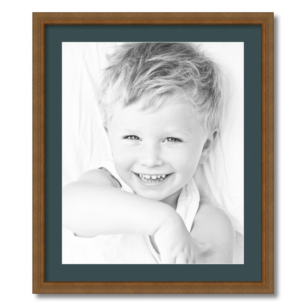 ArtToFrames 18x22 inch D8449 Picture Frame with 2 Inch Single Evergreen Mat, SingleMat-D8449-18x22-843