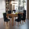 East West Furniture LMDA7-0N-T24 7 Piece Dining Room Set Consists of a Rectangle Rustic Wood Kitchen Table and 6 Polyester Padded Chairs, 40x72 Inch, Sandblasting Antique Walnut view 2