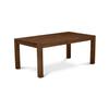 East West Furniture LMDA7-0N-T22 7 Piece Dinette Set Contains a Rectangle Rustic Wood Kitchen Table and 6 Polyester Chairs, 40x72 Inch, Sandblasting Antique Walnut view 1