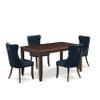 East West Furniture DUDA5-MAH-29 5 Piece Dining Table Set Consists of a Rectangle Kitchen Table and 4 Polyester Fabric Padded Parson Chairs, 36x60 Inch, Mahogany view 1