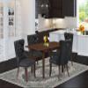 East West Furniture NFDA5-MAH-12 5 Piece Dining Set Includes a Rectangle Wooden Table with Butterfly Leaf and 4 Polyester Fabric Upholstered Chairs, 32x54 Inch, Mahogany view 2