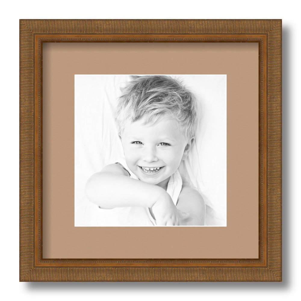 ArtToFrames 8x8 inch D8449 Picture Frame with 2 Inch Single Desert Sand Mat, SingleMat-D8449-8x8-784