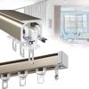 Aluminium Ceiling Mount Curtain Track System, Ceiling Mount for Curtain Rail, Room Divider-Ceiling Curtain Track Rail, Double Mute, Mount to Ceiling Or Wall, Suitable for Living Room, Shower Room (Co view 1