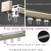 Aluminium Ceiling Mount Curtain Track System, Ceiling Mount for Curtain Rail, Room Divider-Ceiling Curtain Track Rail, Double Mute, Mount to Ceiling Or Wall, Suitable for Living Room, Shower Room (Co view 2