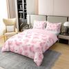 Castle Fairy Pink Pig 100% Natural Cotton Duvet Cover Set King Size Cute Pigs Comforter Cover with 2 Pillowcases Kawaii Farm Animal Bedding Set for Bedroom Birthday Gifts(No Comforter) view 2