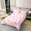 Castle Fairy Pink Pig 100% Natural Cotton Duvet Cover Set King Size Cute Pigs Comforter Cover with 2 Pillowcases Kawaii Farm Animal Bedding Set for Bedroom Birthday Gifts(No Comforter) view 3