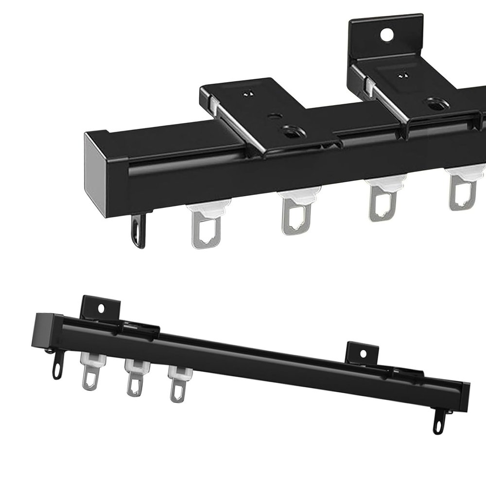 Aluminum Alloy Ceiling Track for Curtains, Room Divider Curtain Rod, Ceiling Wall Mount Curtain Sliding Track System Set, Mount to Ceiling Or Wall, can Be Used in Windows, Bedrooms (Color : B (Track