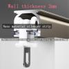 Aluminum Alloy Ceiling Track for Curtains, Room Divider Curtain Rod, Ceiling Wall Mount Curtain Sliding Track System Set, Mount to Ceiling Or Wall, can Be Used in Windows, Bedrooms (Color : B (Track view 3