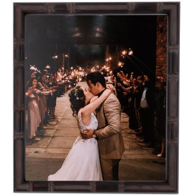 ArtToFrames 9x12 Inch Brown Picture Frame, 1 - Pack, This 1.00 inch Custom Wood Poster Frame is Walnut Bamboo Large, Comes with Regular Glass (Frame_Pack_1_D8578-9x12)