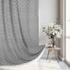 Siiluminisoy Boho Grey Textured Shower Curtain with Tassels 72 x 72 Tufted Chevron Striped Chenille Woven Fabric Cloth Shower Curtain Modern Farmhouse Minimalist, Shabby Chic Home Decor for Bathroom view 1