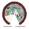 Christmas Tree Skirt for Xmas Holiday Party Decorations Classic Red Scottish Plaid 48",Sweet Basset Hound Florals view 3