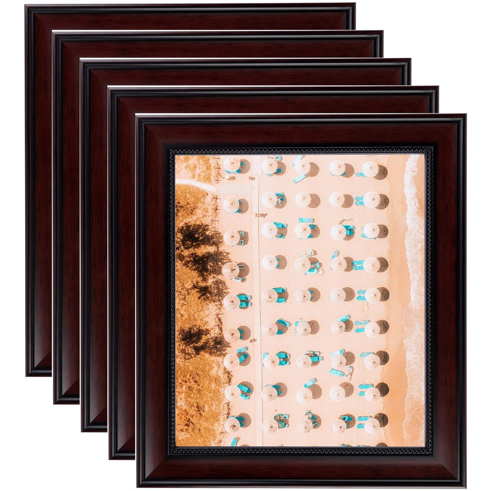 ArtToFrames 20x28 Inch Multi Picture Frame, 5 - Pack, This 1.75 inch Custom Wood Poster Frame is Traditional Mahogany, Comes with Economy Acrylic (Frame_Pack_5_M471315-20x28)