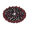Christmas Tree Skirt for Xmas Holiday Party Decorations Classic Red Scottish Plaid 48",Black Polka Dots view 2