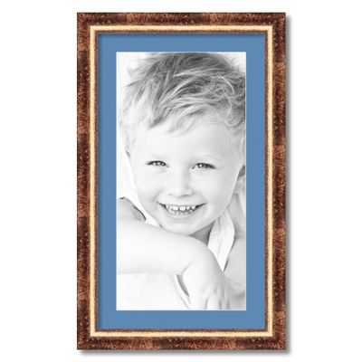 ArtToFrames 12x24 inch Monticello Picture Frame with 2 Inch Single Liberty Blue Mat, SingleMat-831046-12x24-817