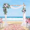 MOTUZP 2pcs Artificial Flower Swags, Wedding Arch Fl for Wedding Decorations Eucalyptus Leaves Large Rose&Orchid Floral Swags view 2