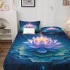 Lotus Sheets Twin XL Size, Floral Bed Sheets, Patterned Bedding Sheets & Pillowcases 3 Piece Set - Soft Microfiber Deep Pocket Fitted Sheet & Flat Sheet & Pillow Case H-&8-291 view 2