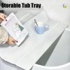 Bathtub Tray Folding Bathtub Tray Bathtub Cover Bath Lid, PVC Plastic Anti-dust Board Bathtub Insulation Cover, Scalable White Shutter Bath Lid, Thickness 0.6cm Multifunctional (Color : White, Size view 4