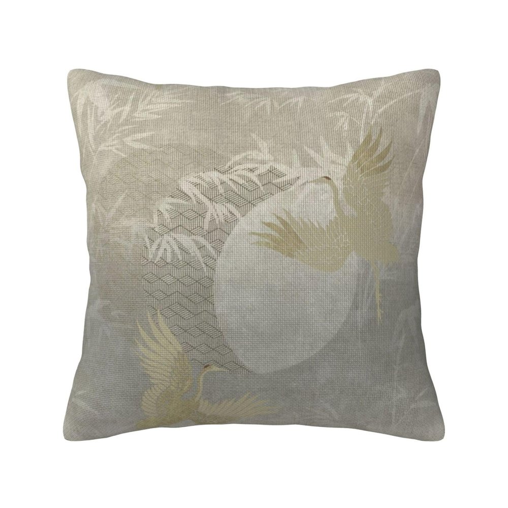 cultp Oriental Throw Pillow Covers Decorative Birds Crane Pillow Cases Asian Couch Cushion Covers Home Decor for Sofa Bedroom Living Room 20x20 inch P-04