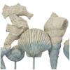 Deco 79 Polystone Shell Decorative Sculpture Textured Ombre Home Decor Statue with Seahorse Accent, Accent Figurine 14" x 4" x 11", Light Blue view 2