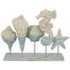 Deco 79 Polystone Shell Decorative Sculpture Textured Ombre Home Decor Statue with Seahorse Accent, Accent Figurine 14" x 4" x 11", Light Blue view 3