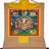 Six Armed Avalokitesvara,6 Healing Buddhas, Tibetan Thangka Painting Art,Buddha Tapestry with Scroll (Color : Blu, Size : Medium(62cm*47cm) (Color : Beige, Size : Large(85cm*63cm)) view 1