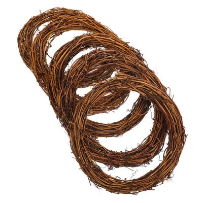 Amosfun 5pcs Natural Rattan Wreath Frame Decoration Circle Twig Branch Design for Home Crafting Safe Material for Creative Projects
