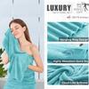 8 Piece Bath Towel Set |2 Oversized Large Bath Sheet,2 Hand Towels,4 Washcloths| Ultra Soft Cozy Bath Towel Set for Bathroom Hotel Gym Spa,Highly Absorbent & Quick Dry Bathroom Towel Collections,Teal view 3