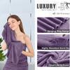 8 Piece Bath Towel Set |2 Oversized Large Bath Sheet,2 Hand Towels,4 Washcloths| Ultra Soft Cozy Bath Towel Set for Bathroom Hotel Gym Spa,Highly Absorbent Quick Dry Bathroom Towel Collections,Purple view 3