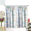 Abstract Bohemian Girls Rainbow Decor Curtains,Nursery Boho Colourful Rainbow Cute Moon Clouds Printed Window Drapes,Thermal Insulated Noise Reduction Set 2 Panels,42x45 Inches view 3