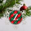 Guangpat Monogram Christmas Ornaments Initial Letter Z Ornament for Christmas Tree Decor Green Red Buffalo Plaid Metal Ornaments 2023 Gifts for Mom Bridesmaid Bridal Shower view 1