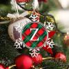 Guangpat Monogram Christmas Ornaments Initial Letter Z Ornament for Christmas Tree Decor Green Red Buffalo Plaid Metal Ornaments 2023 Gifts for Mom Bridesmaid Bridal Shower view 2