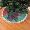 48 Inch Buffalo Plaid Check Christmas Tree Skirt,Tree Skirt Mat Decor for Xmas Party Decoration Supplies,Moose Print view 2