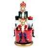 Cabilock Christmas Nutcracker Music Box Wooden Nutcracker Soldier Puppet Figures Ornament Traditional Wood Wind up Musical Box Clockwork Craft Decor for Home Office Accents Decor, Red view 1