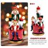 Cabilock Christmas Nutcracker Music Box Wooden Nutcracker Soldier Puppet Figures Ornament Traditional Wood Wind up Musical Box Clockwork Craft Decor for Home Office Accents Decor, Red view 3