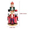 Cabilock Christmas Nutcracker Music Box Wooden Nutcracker Soldier Puppet Figures Ornament Traditional Wood Wind up Musical Box Clockwork Craft Decor for Home Office Accents Decor, Red view 4