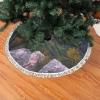 48 Inch Buffalo Plaid Check Christmas Tree Skirt,Tree Skirt Mat Decor for Xmas Party Decoration Supplies,Canadian Smokey Mountain Cliff Print view 2