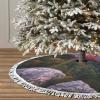 48 Inch Buffalo Plaid Check Christmas Tree Skirt,Tree Skirt Mat Decor for Xmas Party Decoration Supplies,Canadian Smokey Mountain Cliff Print view 3