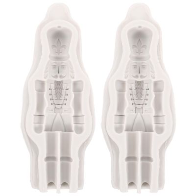Lurrose 2pcs 3D Nutcracker Mold Nutcracker Cookie Cutter 3D Soldier Mold Christmas Baking s Xmas Candle Table Top Christmas Decor for DIY Cake Puppet