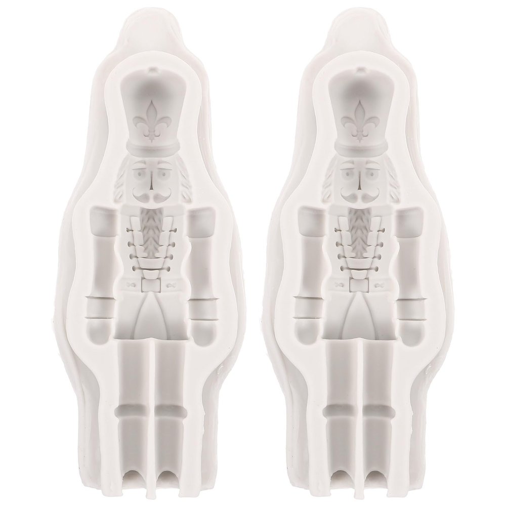 Lurrose 2pcs 3D Nutcracker Mold Nutcracker Cookie Cutter 3D Soldier Mold Christmas Baking s Xmas Candle Table Top Christmas Decor for DIY Cake Puppet