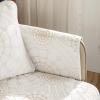 Boho Sofa Cover Solid Color Cotton Quilted Couch Cover,Cotton Quilted Circle Boho Couch Covers,Washable Non-slip Sectional Couch Covers for Dogs Pets Furniture Protector,White-35"x28"/90x70cm view 4